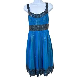 Adrianna Papell Beaded Silk Dress‎